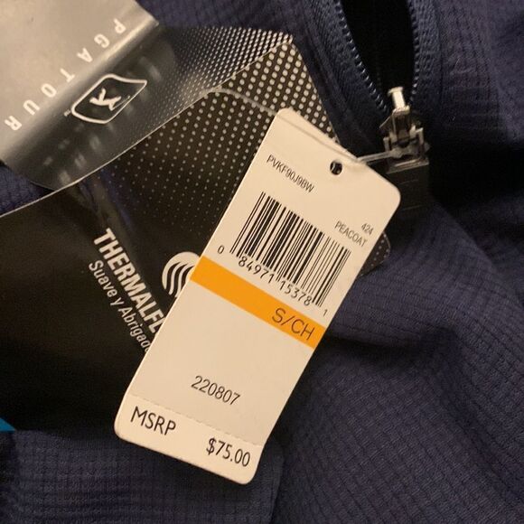 PGA Tour quarter zip navy pullover Size S NWT - Picture 8 of 9